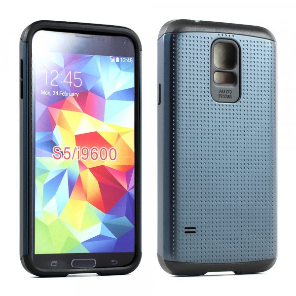 Wholesale Samsung Galaxy S5 i9600 Slim Armor Hybrid Case (Smoke)